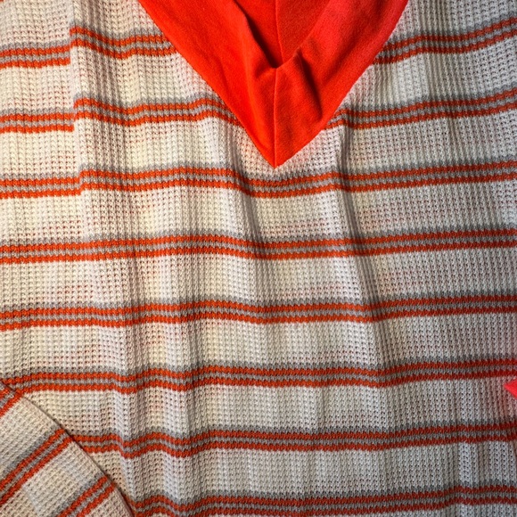 White Birch Women's Striped Long Sleeve Top with Hot Pink Accents - Picture 2 of 5